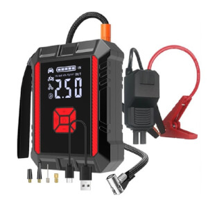 ΦΟΡΗΤΟΣ ΕΚΚΙΝΗΤΗΣ ΑΥΤΟΚΙΝΗΤΟΥ 12V & ΤΡΟΜΠΑ X6 & POWER BANK 14.800MAH ΜΕ ΦΑΚΟ ΚΑΙ USB